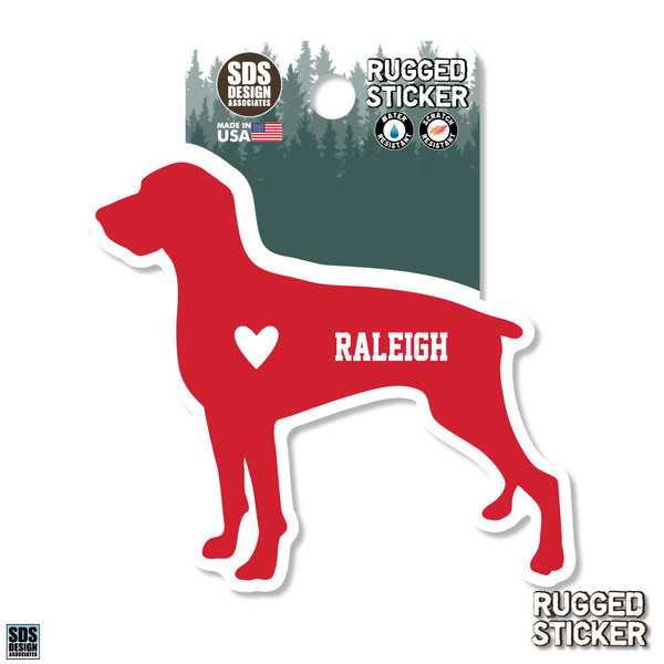 Rugged Sticker Dog W/Heart